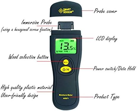 Zuqiee PH metar digitalni metar drveta Time Tester Hygrometer analizator Analizator vlažnog detektor Stabla Meter AR971