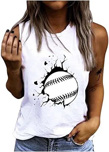 Ženski Ljetni Vrhovi 2023 Modni Bejzbol Tenkovi Top Casual Rukav Prsluk Majica Love Heart Grafički Tees Meki Tunika Utakmica Pokloni