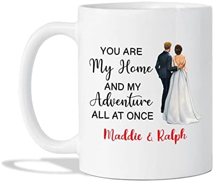 Personalizovani vi ste moj dom i moja avantura odjednom šolja za kafu-šolje za muža i ženu po meri - prilagođeni vjenčani poklon-šoljica