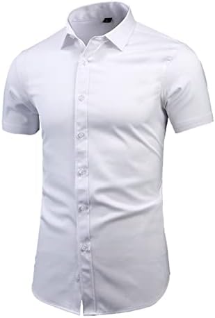 ayaso Muška Stain Shield Dress Shirt čvrsta rastezljiva košulja dugih rukava poslovna Casual dugmad down tanka Fit bluza košulje