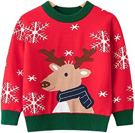 Rixin Merry Xmas Baby Boy Girl Božićni pulover Duks jelen Ispis tkani pletena ležerna odjeća 2-7 godina