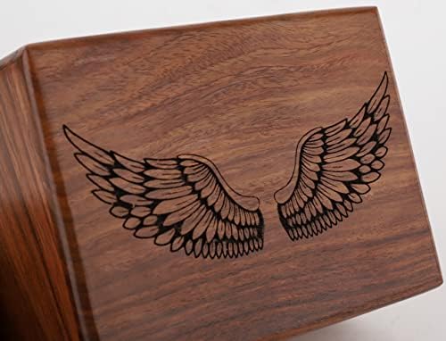 Bhartiya Handicrafts kremacija urne za ljudski ili kućni ljubimci | Anđeoska krila ugravirana)