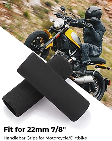 KEMIMOTO univerzalne ručke za upravljanje motocikla, 2 kom 1,22 pjenaste držače za motocikle meka pjena protiv vibracija neklizajuće komforne ručke za motocikle, Crne