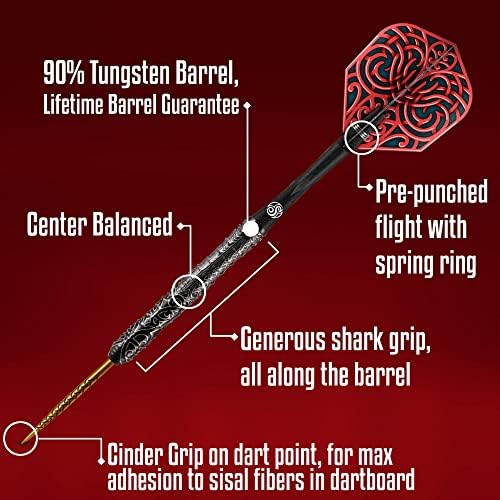 Snimljeno! Darts Warrior Kapene 90% Tungsten Pro Backing Darts Steel Set tipa, Professional - Napravljen na Novom Zelandu - Dizajnirani