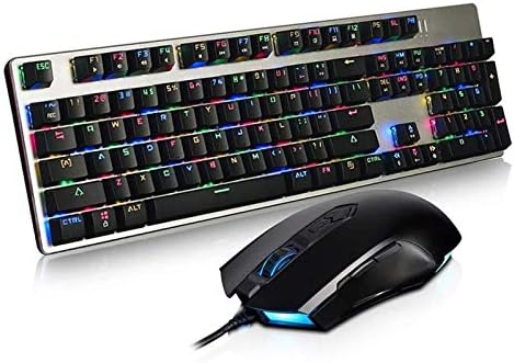 Lfllfllfl mehanički set tastature i miša, kućna žičana e-sportska tastatura za igre, USB interfejs, 104 tastera, RGB pozadinsko osvetljenje,