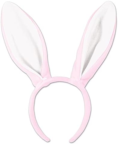Beistle Soft-Touch Bunny uši, jedna veličina, ružičasta / bijela
