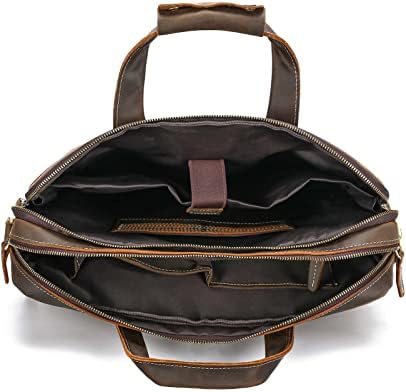 Taertii puna zrna originalna kožna muška messenger torba za 17 laptop vintage aktovka velika torba na rame za vodu - smeđa