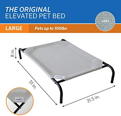 COOLAROO originalni krevet za hlađenje uzdignutog psa, unutrašnji i vanjski, veliki, sivi