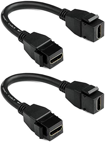 USABEAN HDMI Keystone Coupler 4K, HDMI Keystone Jack ubacuje žensko na ženski adapter pigtail ekstenzijski kabel za zidnu ploču,