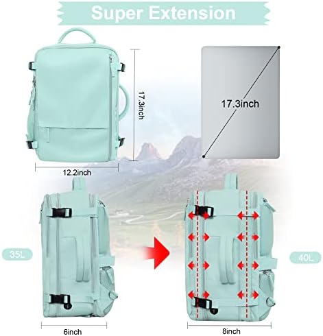 Hanples izuzetno veliki putni ruksak za žene kao osobu odobren za let, ruksak za nošenje od 40L, ruksak za Laptop od 17 inča, vodootporni