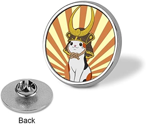 Japanska Bobtail mačka nosi samurajsku okruglu broš iglu za muškarce žene personaliziranu značku dugme ovratnik igla haljina šal Sako