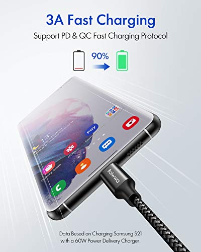 [2pack, 10ft] dugi USB C do USB C kabla, 60W Brzi punjenje C kabel C punjač za Samsung Galaxy S23 S22 S21 S20 Ultra Plus 5G Note 20