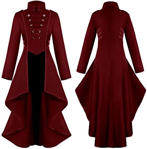 Jakna Zakretnice za žene kaput Gothic kostim gumb čipka Halloween korzet Ženski kaput Žena vuna dugačak kaput