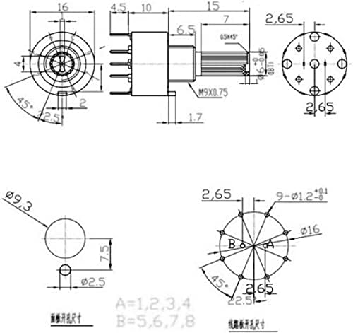 Bienka prekidač Encoder 100pcs SR16 Plastični prekidač 16 mm rotacijski pojas 2 pol 3 4 Pozicija 1 pol 5 6 8 Pozicija Ručka Dužina