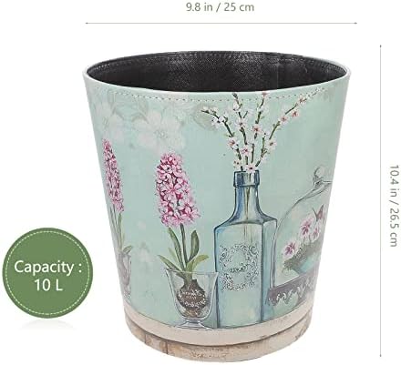 Ipetboom Office Decor Car Decor kožni otpadni kontejner Flower Print Pu kanta za smeće kanta za smeće kanta za smeće za kupatilo Hotel