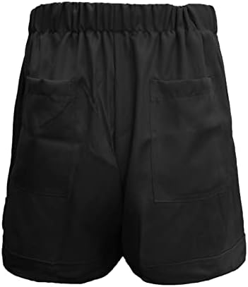 NDVYXX ženske kratke hlače 2023 velike kratke hlače s vezicama ljetni elastični struk ležerni lagani s džepovima