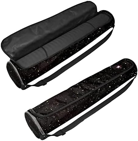 Yoga Mat torba, Black Galaxy Stars Exercise Yoga Mat Carrier full-Zip Yoga Mat torba za nošenje sa podesivim remenom za žene i muškarce