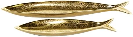 CosmoLiving by Cosmopolitan aluminijumski poslužavnik za ribu, Set od 2 24, 17 W, zlato