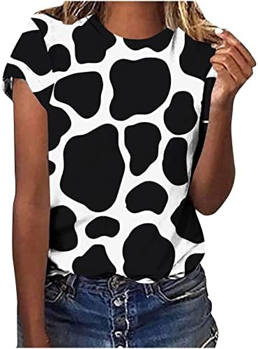 Djevojke Leptir Mramorni Leopard Print Print bluza Brod vrat Spandex Bluzes Short 1/2 rukava Ležerna obična bluza HJ
