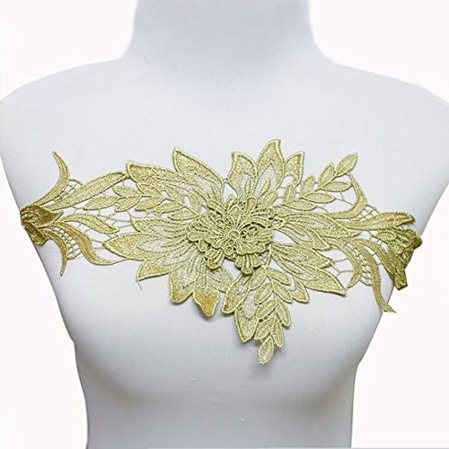 3d Floral list Patch Gold metalik Trim Lace Cord vez zakrpe Svadbeni applique šivanje za DIY dizajn T1612