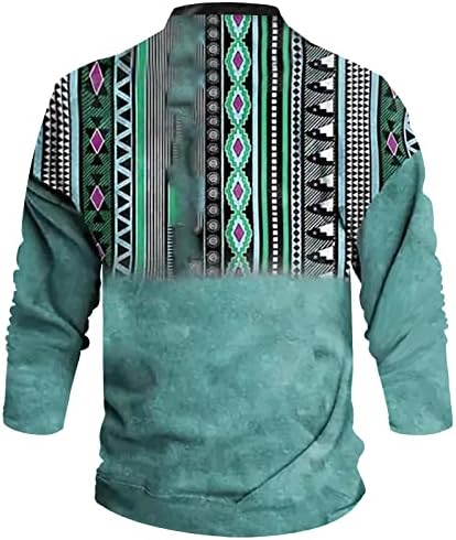 Muški labavi pulover dugih rukava Retro modni Tshirt s V izrezom velike veličine Casual 3D duks sa digitalnim printom