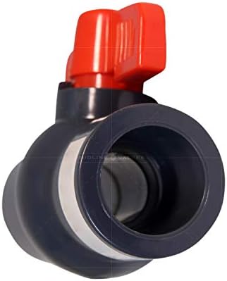 Srednji ventil PVC kuglični ventil s ružičastim T-ručkom za upotrebu pitke vode 2 '' Spajanje otapala sive plastike