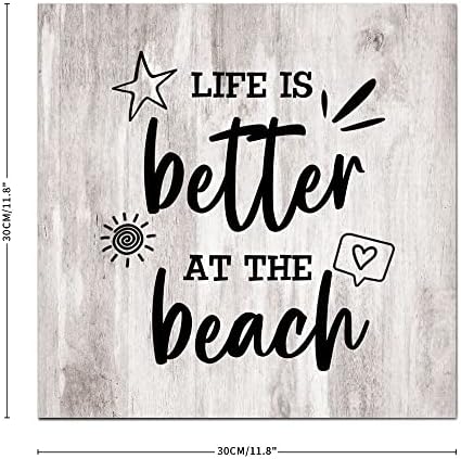 Život je bolji na plaži zimske drvene ploče šperploča šperploča po mjeri Drvo d plakete rustikalni rasadnik ime znak ne bledi za bebu
