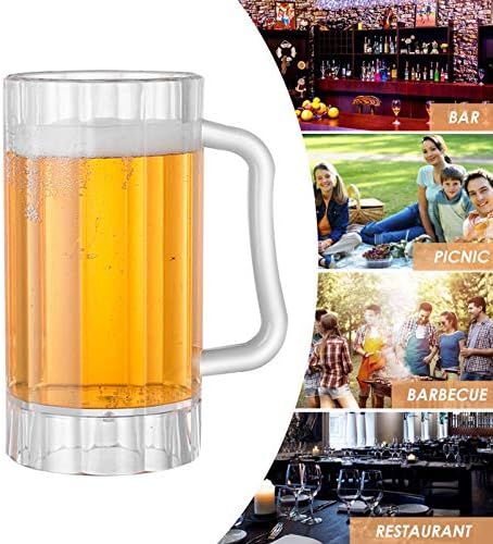 NUOBESTY 520ml Pinta Glass Cup Anti-fall Beer Cup pivo Tankard sa ručkom za Bar Klub, pivo pokloni za muškarce