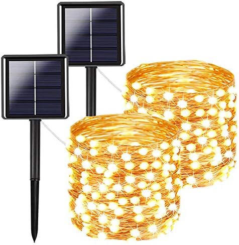 Idealas Solarna žica na otvorenom, 2-pakovanje 902. 240 LED solarno božićno svjetlo Vanjski vodootporni, 8 načina Solarne svjetala