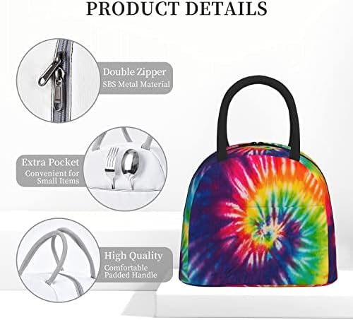 Augenstern Velika Izolirana Torba Za Ručak Za Višekratnu Upotrebu Sažetak-Swirl-Dizajn-Tie-Dye Cooler Tote Box Organizator Za Ručak