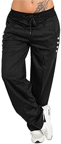 Žene Casual široke pantalone za noge Baggy Low Squik nacrtač tereta prevelike pantalone, puni džepovi u boji Jogger