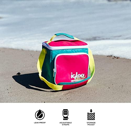 Igloo 90s Retro kolekcija kvadratna kutija za ručak hladnjak sa prednjim džepom i podesivim remenom