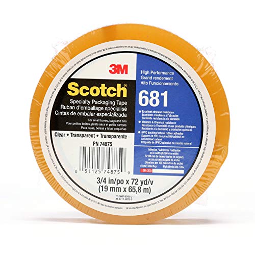 Scotch lagana traka za pakovanje 681 Clear Moisture hemijski otporna, 3/4 u x 72 yd, 48 po kutiji