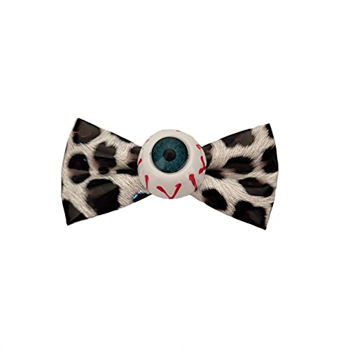 Bijeli bowknot kose Barrettes za djevojke Leopard Eyeball kopče za kosu za žene Horror Halloween dodaci za kosu za Cosplay kostimi