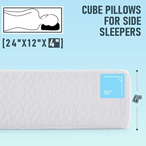 Harbost Cooling Cube jastuk - Bočni jastuk za spavanje za bol u vratu i ramena, jastuk za pjenu memorijskih pjena sa podesivom čvrstinom,