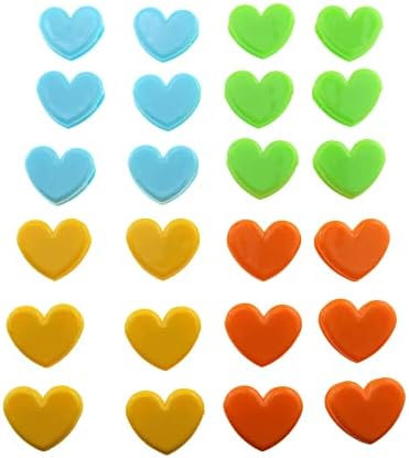 E-izvanredno 24pcs plastični oblozi u obliku slova srca, narančasti, žuti, plavi, zeleni 6 kom za svaku boju