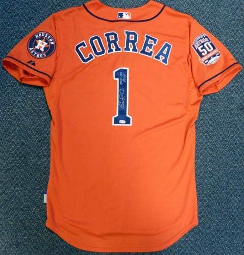 Houston Astros Carlos Correa Autogramirana autentična veličanstvena narančasta dresi veličine 44 2015 Al Roy MLB Holo Stock 104882