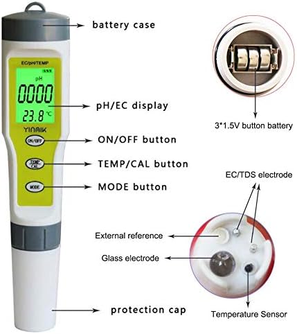 JF-Xuan precizni instrument PH / EC / temp 3-in-1 Ispitivanje PH Vreda Vreda kvalitete kvalitete olovke za olovke za kucanje kućno