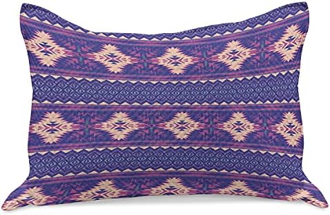 Ambesonne Aztec pletena jastučna jastuka, moderni nadahnjujući otisak meksičke civilizacije u energetskim bojama, standardni poklopac
