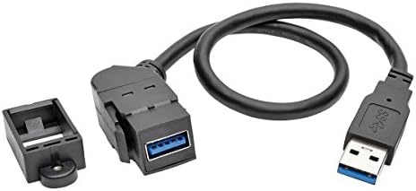 Tripp Lite USB 3.0 Keystone / Panel Extion produžni kabel, ugaoni konektor, crni, 1 '