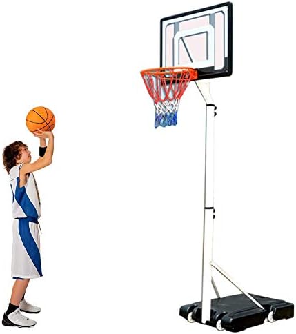 Lxla bijeli stalak za košarkaški Obruč na točkovima, podesivi prijenosni držač za sportske igre sa loptom i pumpom, za spavaću sobu