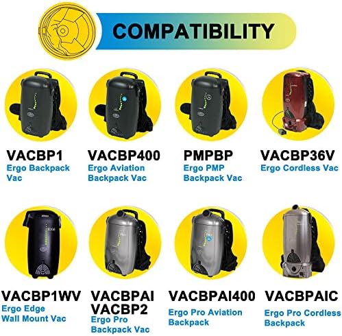 SpaceTent 6 Pack Ergo ruksak vakuumske torbe 1. Kompatibilno sa 8-kvarca Atrix Ergo ruksak vakuum, model : vacbp1, vacbp36v, vacbp3ai.