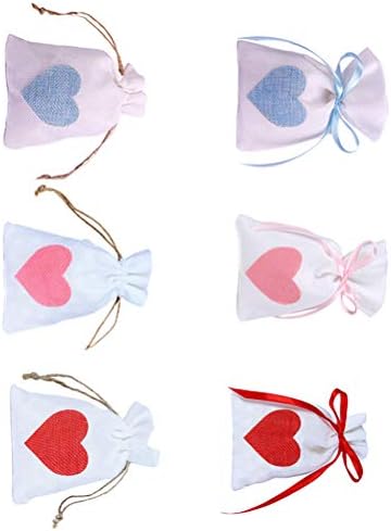 12pcs štampanje u obliku srca poklon torba vjenčanje bombona torba Poratble posteljina vezica torbica vezan konopac posteljina poklon