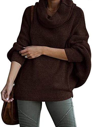 Ženski džemper za pulover od vrata sa džepovima sa džepovima Batwing dugim rukavima, Ležerne prilike Ležerne prilike TURTLENECK Jumper