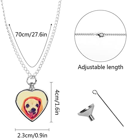 Slatka ogrlica Chihuahua urn za pepeo personalizirani kućni ljubimac kremiranje nakit srčani privjesak za muškarce za muškarce