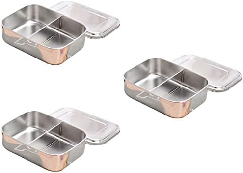 Doitool ručak 3pcs Kontejner za hranu od nehrđajućeg čelika Bento Storage Box 3 Dizajn pregrada Savršeno za zaklopke za piknik