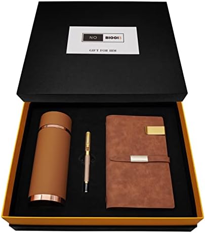 Klasična bež poklon kutija za muškarce - sa izoliranim premještačem, pisanje bilježnice sa držačem kartice i obloge kuglične olovke