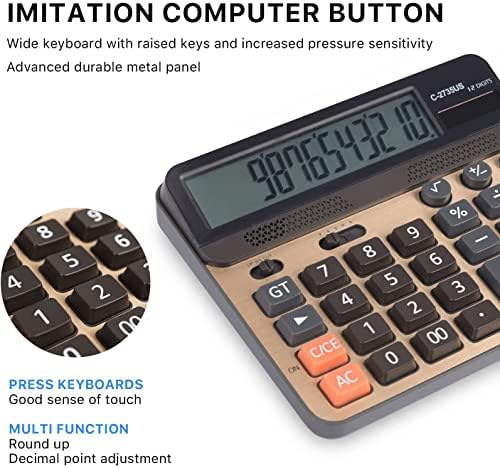 Kalkulator, solarni kalkulator baterije Dual Power Export Calkulator, 12-znamenkasti LCD ekran Big Broj elektronike Kalkulator za