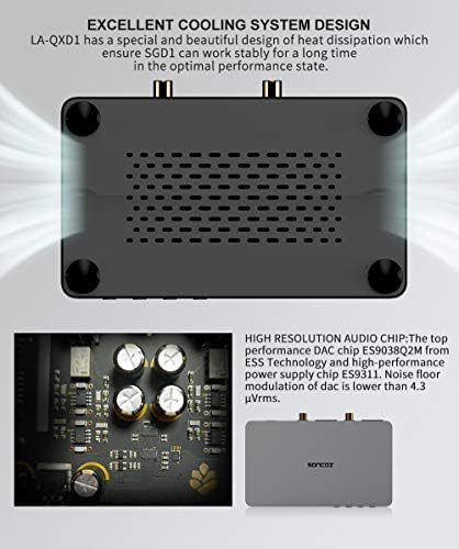 SONCOZ LA-QXD1 HIFI Audio Digital do analognog pretvarača USB DAC Balanced ES9038Q2M 32bit / 768KHz PCM / DSD512 XMOS sa XLR / USB