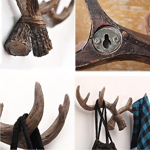 Mural Art Vintage Deer Antlers Zidne kuke za viseću odjeću Hat Scarf Key Key Božićni jelen Jelen Horns Resin vješalica Zidna ukras